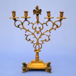 Shabbat Kerzenleuchter,Polen um 1850, Bronze, Höhe 49 cm, Breite 42 cm, 480/141/24Mindestpreis: