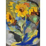 Mané-Katz, Emanuel             (Russland 1894 - Tel Aviv 1962),"Sunflowers", Öl/Gouache auf Karton