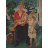 Hermann Lisman (1878 München - 1943 KZ Majdanek)Familie des Künstlers, Öl auf Leinwand, 82 cm x 63