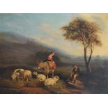 Englischer Künstler des 19. Jh.Rast in Schottischer Landschaft, Öl auf Holz, 31 cm x 41 cm,