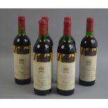 6 Flaschen Château Mouton Rothschild 1974Pauillac, Grand Cru Classé, 75 cl, Füllstand: Top Shoulder,