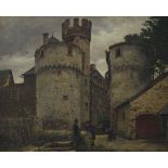 Anton Eduard Kieldrup (1826 Hardersleben - 1869 Kopenhagen)Burganlage mit Figurenstaffage, Öl auf