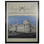 Christo (1935 Gabrowo)Wrapped Reichstag, Project for Berlin, Farboffsetlithografie, 85 cm x 65 cm