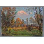 Olga G. Svetlichnaya (1915 Provinz Kaluzhskaya - 1997 Moskau)Herbstliche Landschaft, Öl auf