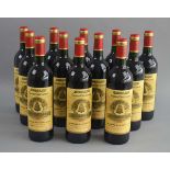 12 Flaschen Château Angelus 1995Saint-Emilion, Grand Cru Classé, 75 cl, Füllstand: Into Neck, in