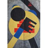 Russische Künstler des 20. Jh.Abstrakte Kompositionen, Öl auf Holz, 41 cm x 35,5 cm und 52,5 cm x