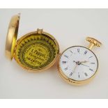 Spindeltaschenuhrnach 1819, Übergehäuse mit schweizer Kontrollmarke, 18 K Gold, Uhrengehäuse