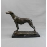 FREMIET, EMMANUEL (1824-1910), Skulptur: "Windhund", Bronze auf Marmorpostament, hellbraune