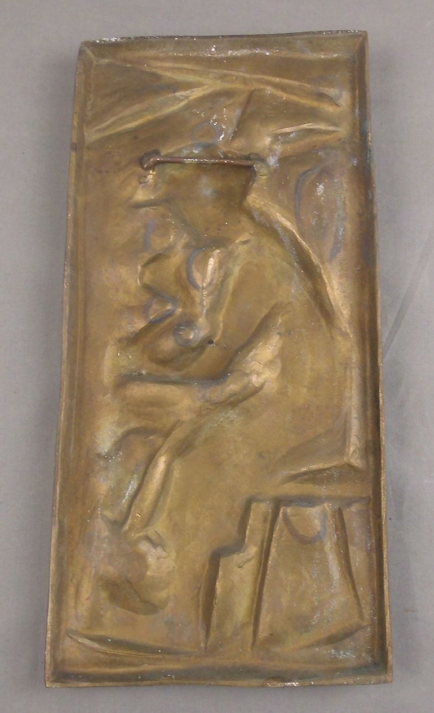KRAUTWALD, JOSEPH (1914-2003), Relief: "Textilarbeiter / Mann am Webstuhl", gearbeitet als - Image 2 of 2