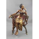 CESARIO (Bildhauer 20./21. Jh.), zweiteilige Skulptur: "Sitzende Odaliske", revers vertieft