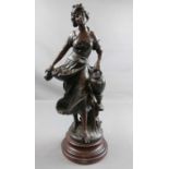MOREAU, HIPPOLYTE FRANCOIS (Dijon 1832-1927 Neuilly-sur-Seine), Skulptur: "Gärtnerin", bronzierter