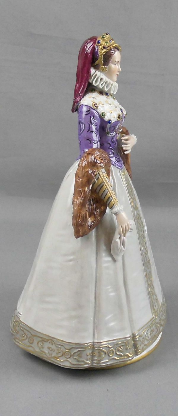 FIGUR: "ELISABETH VON ÖSTERREICH", Porzellan, Manufaktur Sitzendorf / Thüringen, Mitte 20. Jh.; - Image 4 of 5