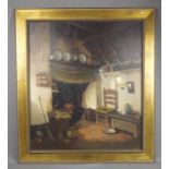 ZWART ADRIANUS JOHANES (Rijswijk 1903-1981 Laren), Gemälde: "Ländliches Interieur", Öl auf Leinwand,