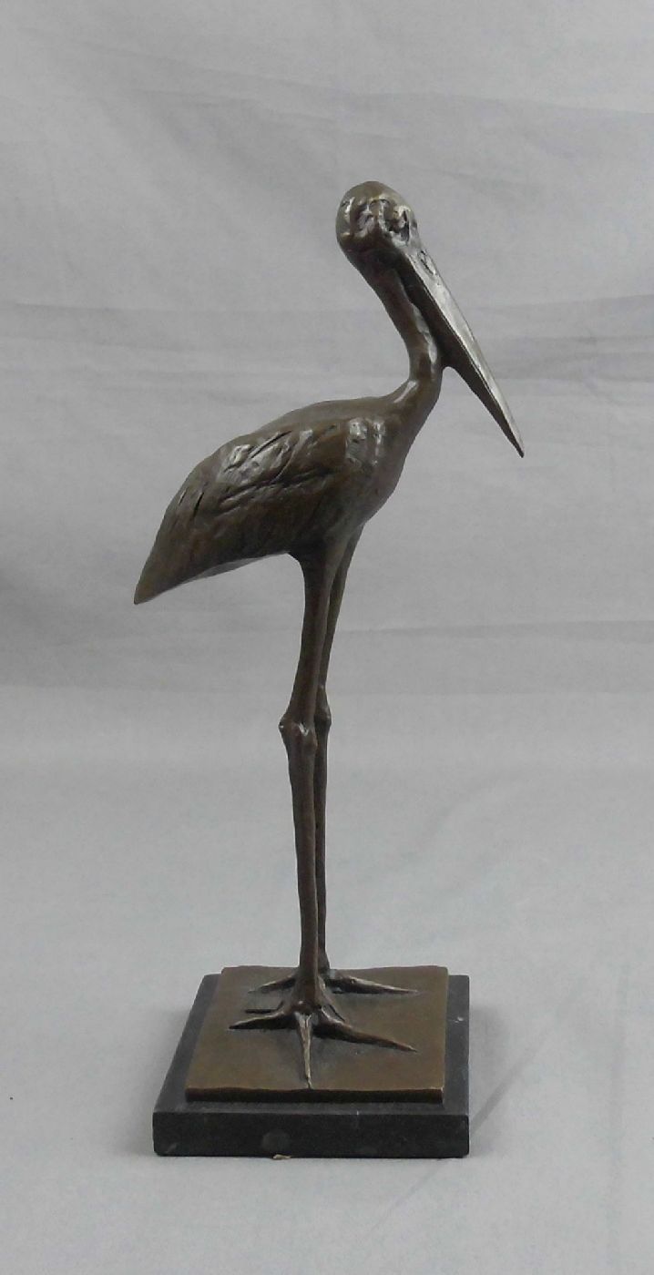 BUGATTI, REMBRANDT ANNIBALE (1884 Mailand - 1916 Paris), Skulptur: "Stehender Storch", Bronze auf - Image 3 of 5
