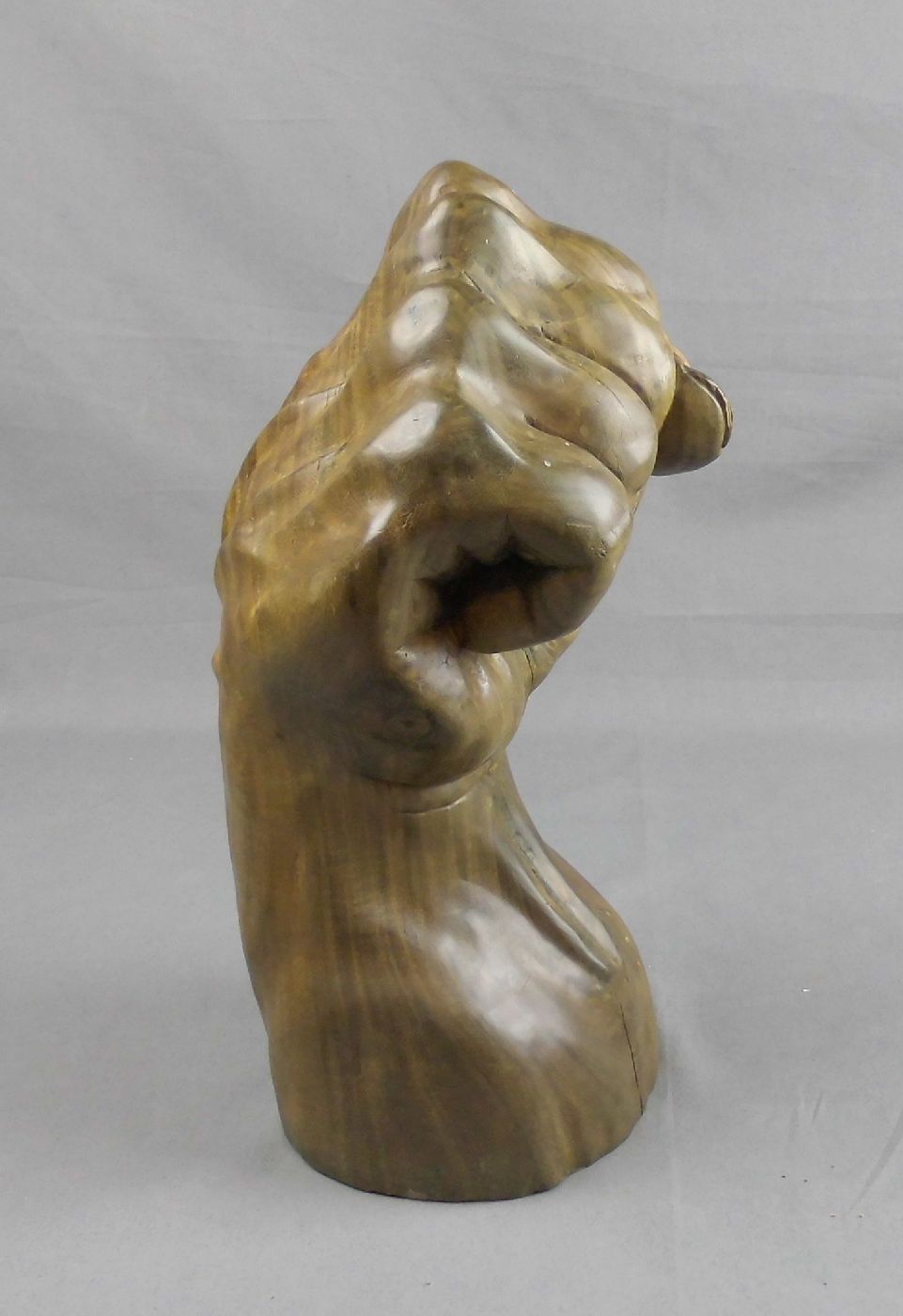 ANONYMUS (Bildhauer des 20./21. Jh.), Skulptur: "Zur Faust geballte Hand", Olivenholz, - Image 3 of 5