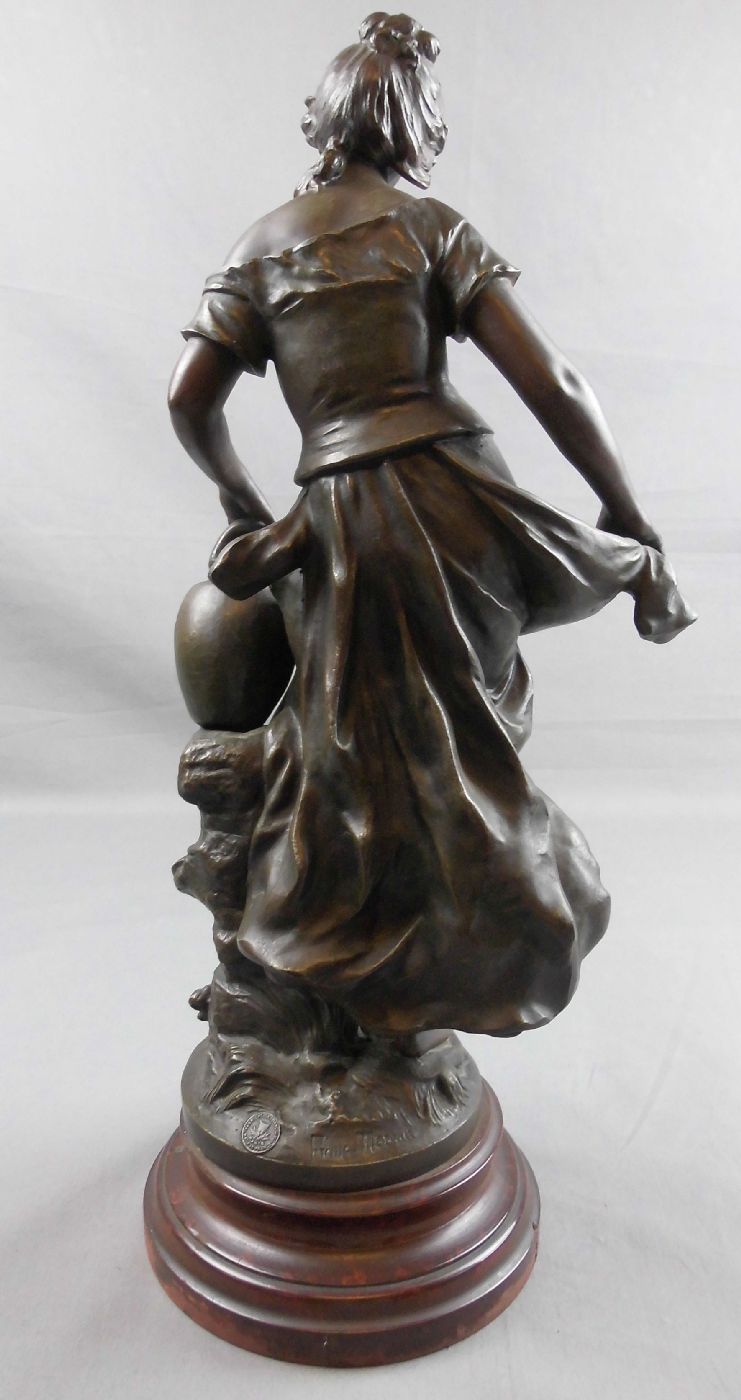 MOREAU, HIPPOLYTE FRANCOIS (Dijon 1832-1927 Neuilly-sur-Seine), Skulptur: "Gärtnerin", bronzierter - Image 5 of 7