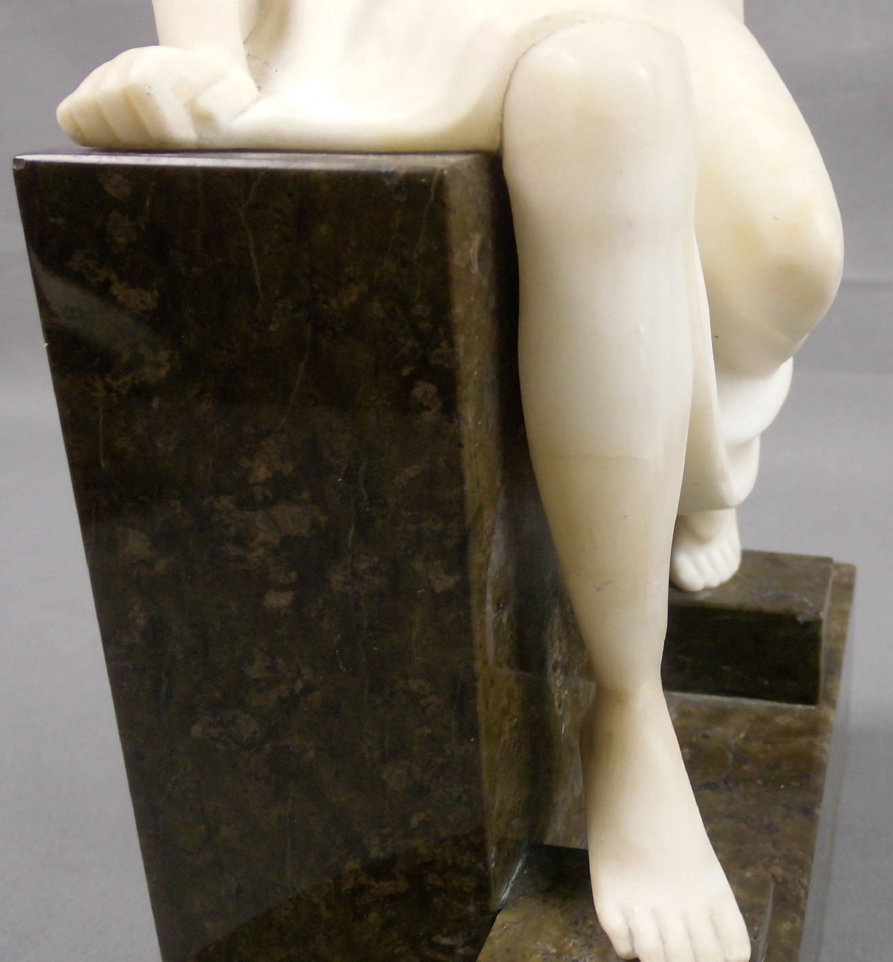 HAMBURGER, PHILIPP (deutscher Bildhauer 19./20. Jh.), Skulptur: "Quellnymphe / Badende", Alabaster - Image 7 of 7