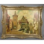 HUNTE, OTTO (Hamburg 1881-1960 Potsdam), Gemälde, Stadtvedute: "Rothenburg ob der Tauber -  Am