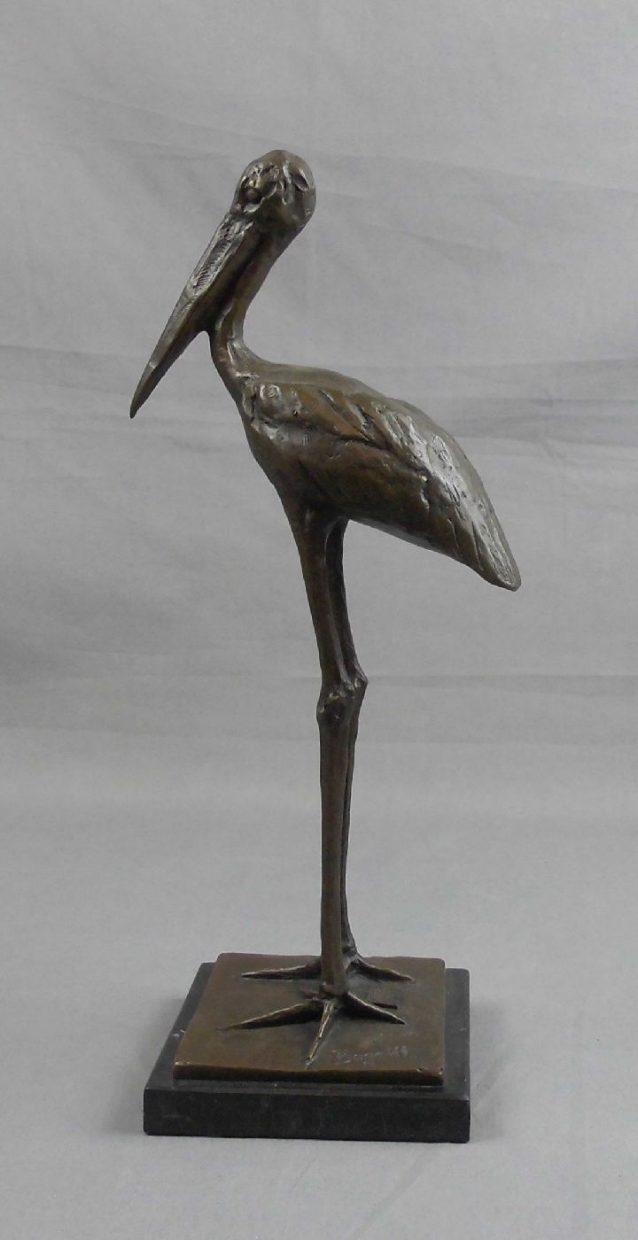 BUGATTI, REMBRANDT ANNIBALE (1884 Mailand - 1916 Paris), Skulptur: "Stehender Storch", Bronze auf