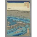 HIROSHIGE, UTAGAWA II (1826-1869), japanischer Farbholzschnitt aus der Serie "Majo Edo hyakkei - die