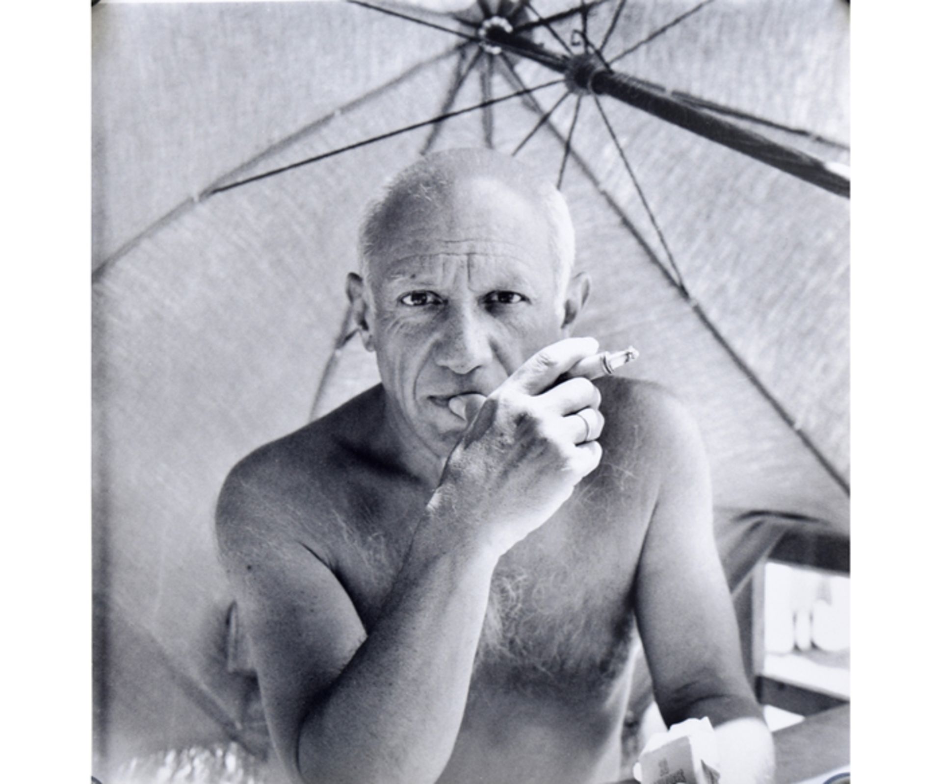Willy MAYWALD, 1907 Kleve - 1985 Paris; Silbergelatineabzug "Picasso"; ca. 29,5 cm x 30 cm; späterer