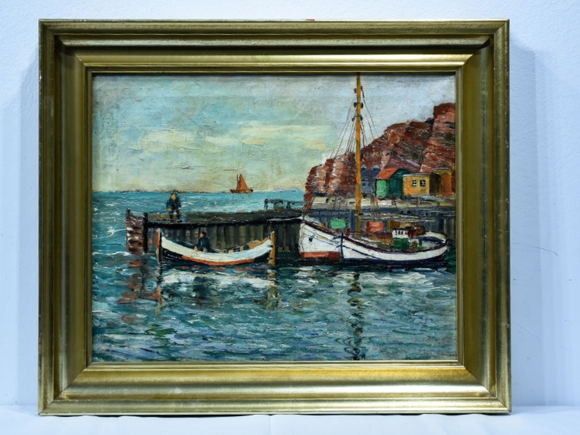 Mindermann, Heinz (1872 - 1959)    Öl auf Leinwand. Pastos gemalte Ansicht des Hafens von