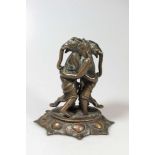 Paar Elefanten, Bronze,Tibet/China, 19. Jh. Elefanten Gottheit Shoten (Gahesha) und die weibliche