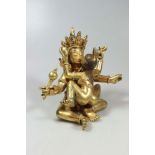 Manjushri Yab-Yum, Bronze vergoldet, Tibet/China, 20. Jh. Die Darstellung stammt aus dem tantrischen