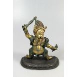 Vajrapani, Bronze, teilweise vergoldet,Tibet/China, 19. Jh. Darstellung des Herren der Geheimnisse