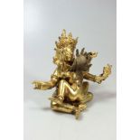 Manjushri Yab-Yum, Bronze vergoldet,  Tibet/China, 20. Jh. Die Darstellung stammt aus dem