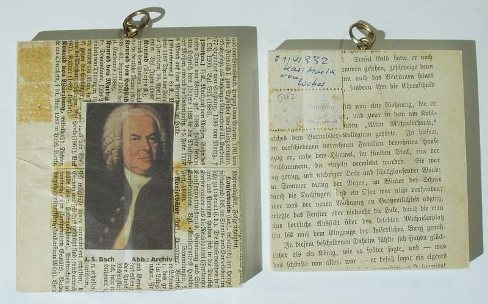 Zwei Elfenbeinminiaturen.
Zwei Elfenbeinminiaturen. 1) Johann Sebastian Bach. Nach einem Gemälde von - Bild 3 aus 3