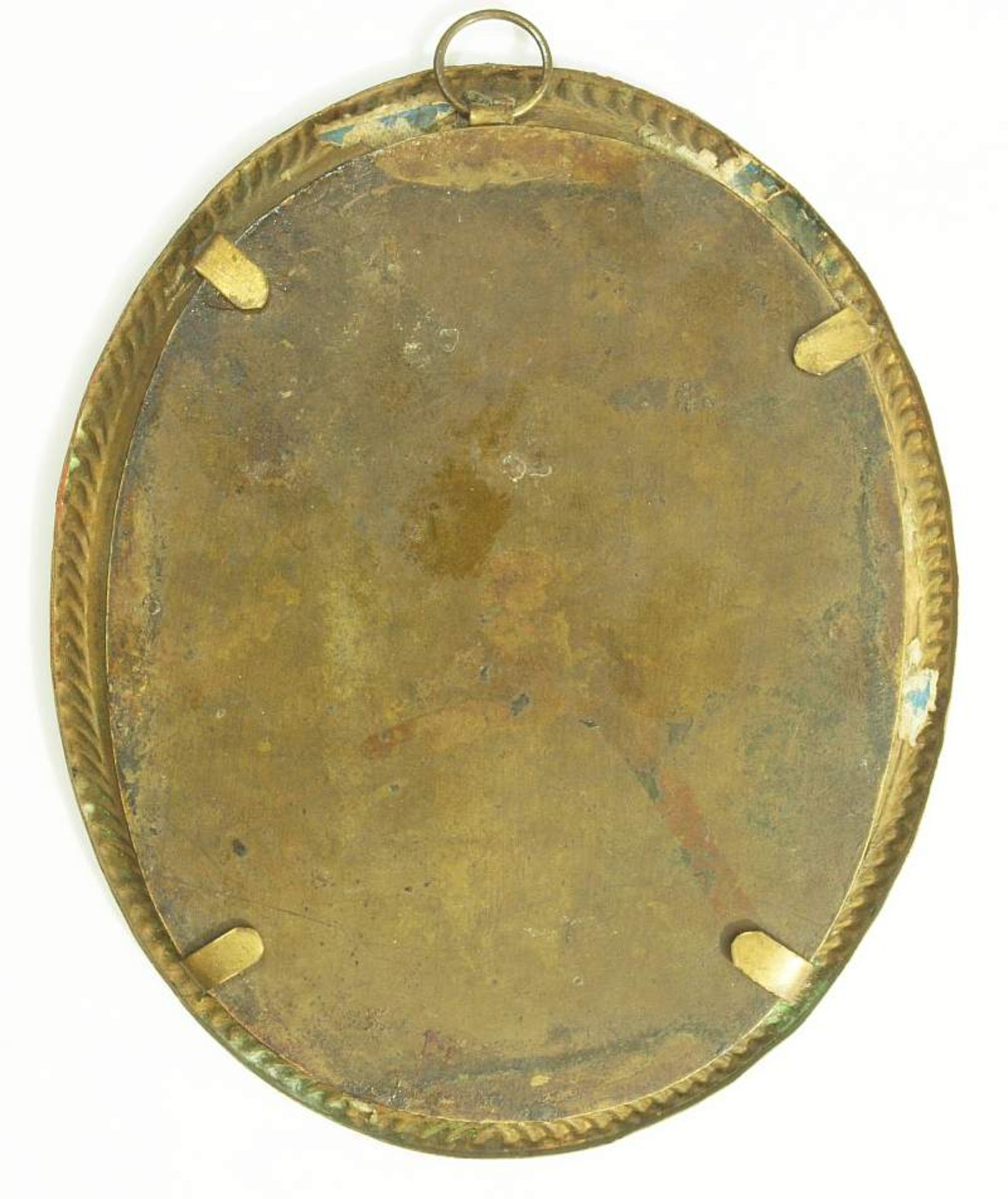 Herrenportrait.
Herrenportrait. 19. Jh. Miniatur, Öl auf Messingplatte. Oval, Höhe 11 cm, Breite 9 - Bild 3 aus 3