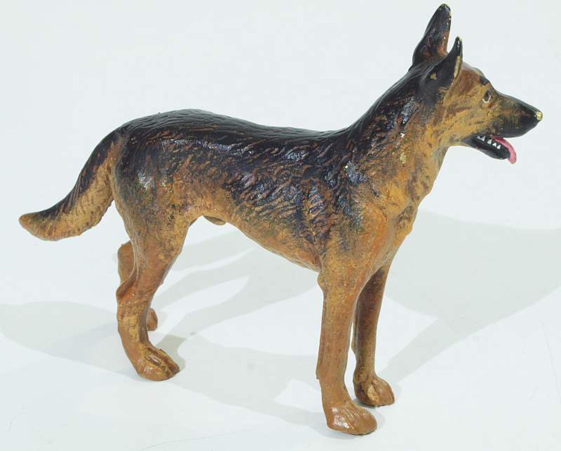 Wiener Bronze "Schäferhund". 
Wiener Bronze "Schäferhund".   Stehender junger Schäferhund, farbig - Bild 3 aus 4
