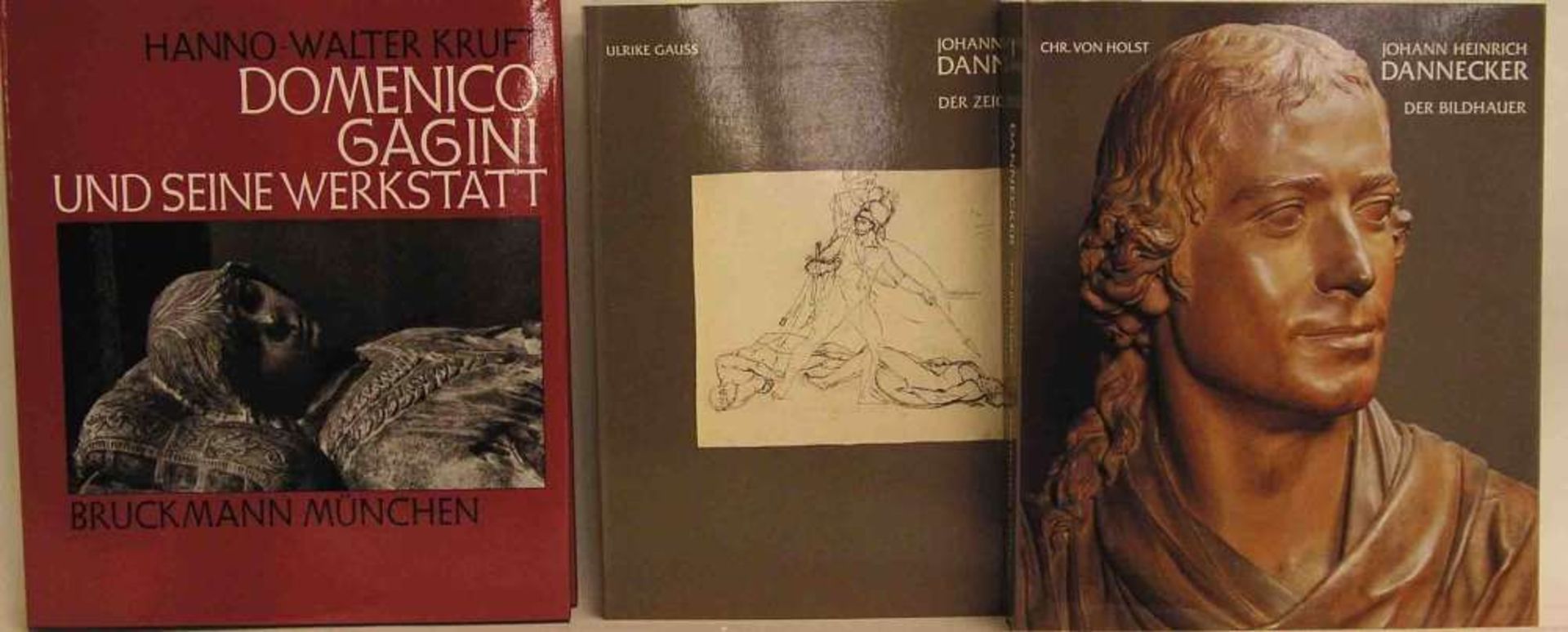 Kunst und Geschichte, drei Bücher. Dabei von Holst, Christian: "Johann Heinrich Dannecker. Der