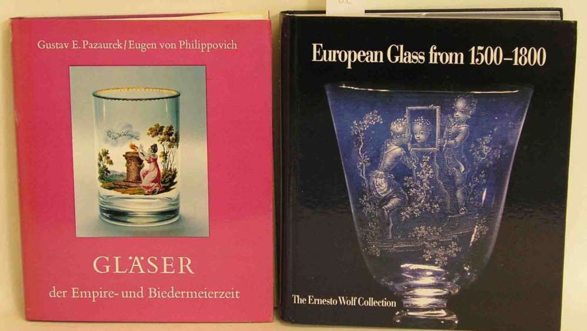 Kunst und Geschichte, zwei Bücher. Dabei Klesse, Brigitte (u.a.): "European Glass from 1500 -