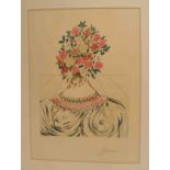 Dali, Salvador (1904 - Figueres - 1989): "Gala en Fleur". Farblithographie, signiert,80/175, 62 x