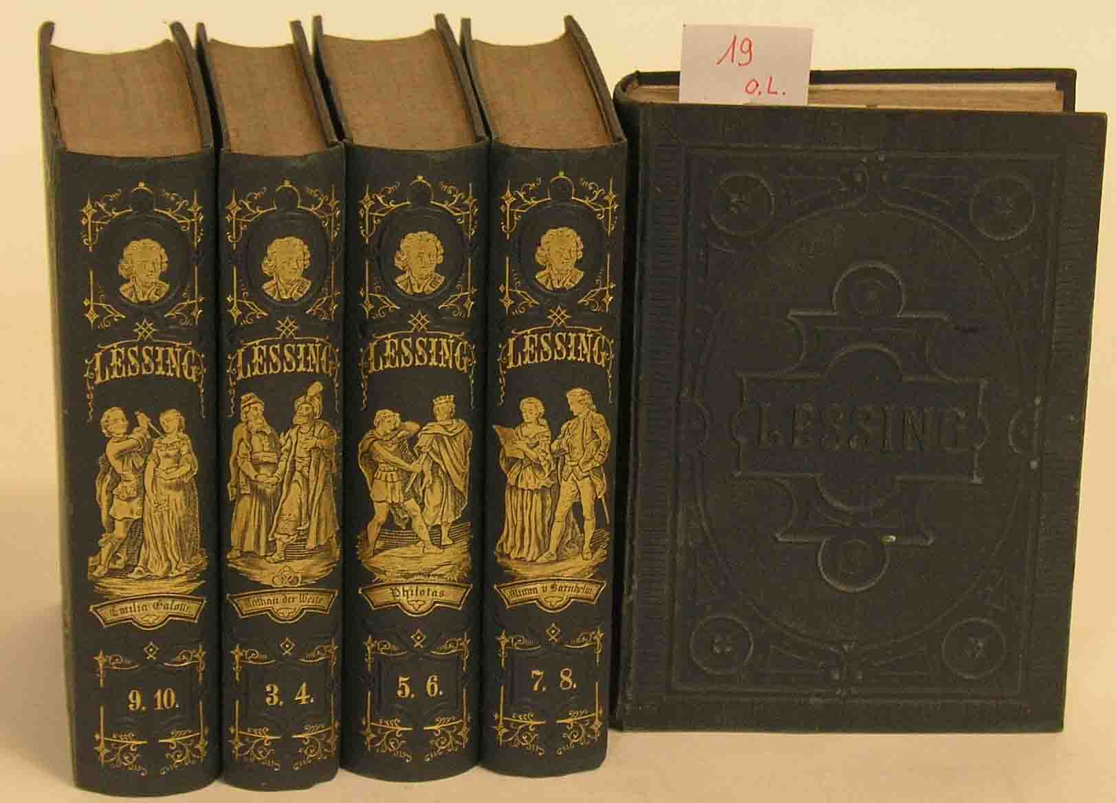 "Lessings Werke". In fünf Doppelbänden (1/2 - 9/10). Göschen'sche Verlagsbuchhandlung,Leipzig