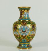 Reserve: 40 EUR        Cloisonné-Vase verdickter, runder Korpus auf eingezogenem Stand u.