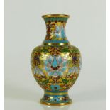 Reserve: 40 EUR        Cloisonné-Vase verdickter, runder Korpus auf eingezogenem Stand u.