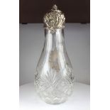 An extremely pretty Russian silver and crystal claret jug signed Bolin, marked KL for Konstantin