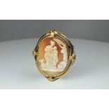 A finely carved shell cameo brooch, the mount – 18ct gold, c1880.
PLEASE CLICK HERE TO VIEW 360