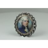 A surberb Portrait miniature of a gent by James Nixon in a Georgian Diamond frame prov Anton