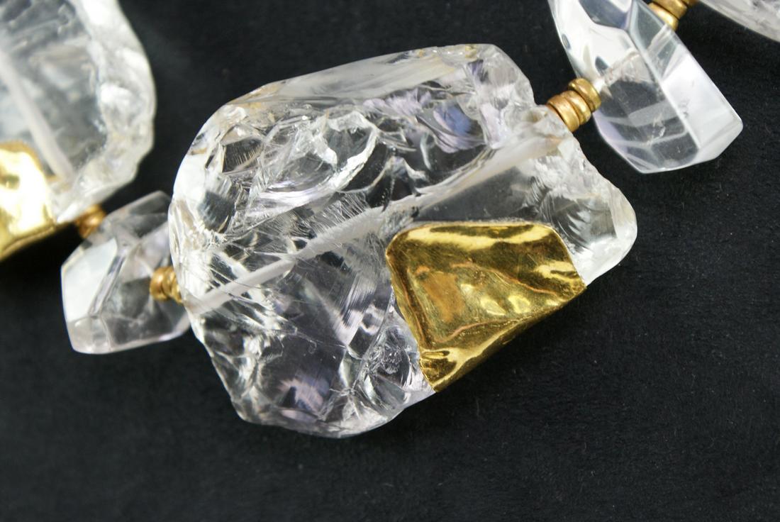 Rock crystal necklace with inlaid 18ct yellow gold by Abigail Sands.
Abigail Sands biographyFor - Image 2 of 2