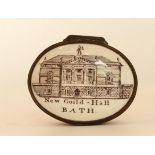 The lid printed Depicting a view of “New Guild Hall “Bath   on a rose pink base the interior with