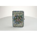 A  Russian Silver & Cloisonné enamelled Cigarette Case by Mikhail Zorin, Moscow.c1910.