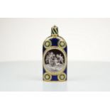 Extremely fine and rare enamel  Scent flask The body in blue enamel with white and green circular