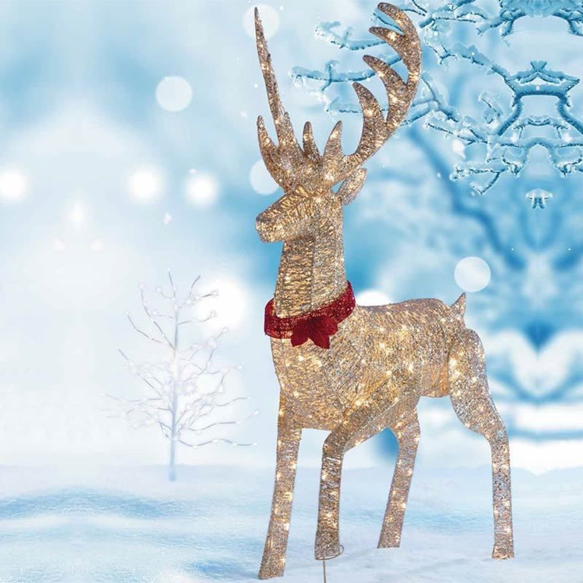 Christmas Outdoor Decoration Pre Lit Reindeer Stag 240 Led Light Attractive (Usual selling price £
