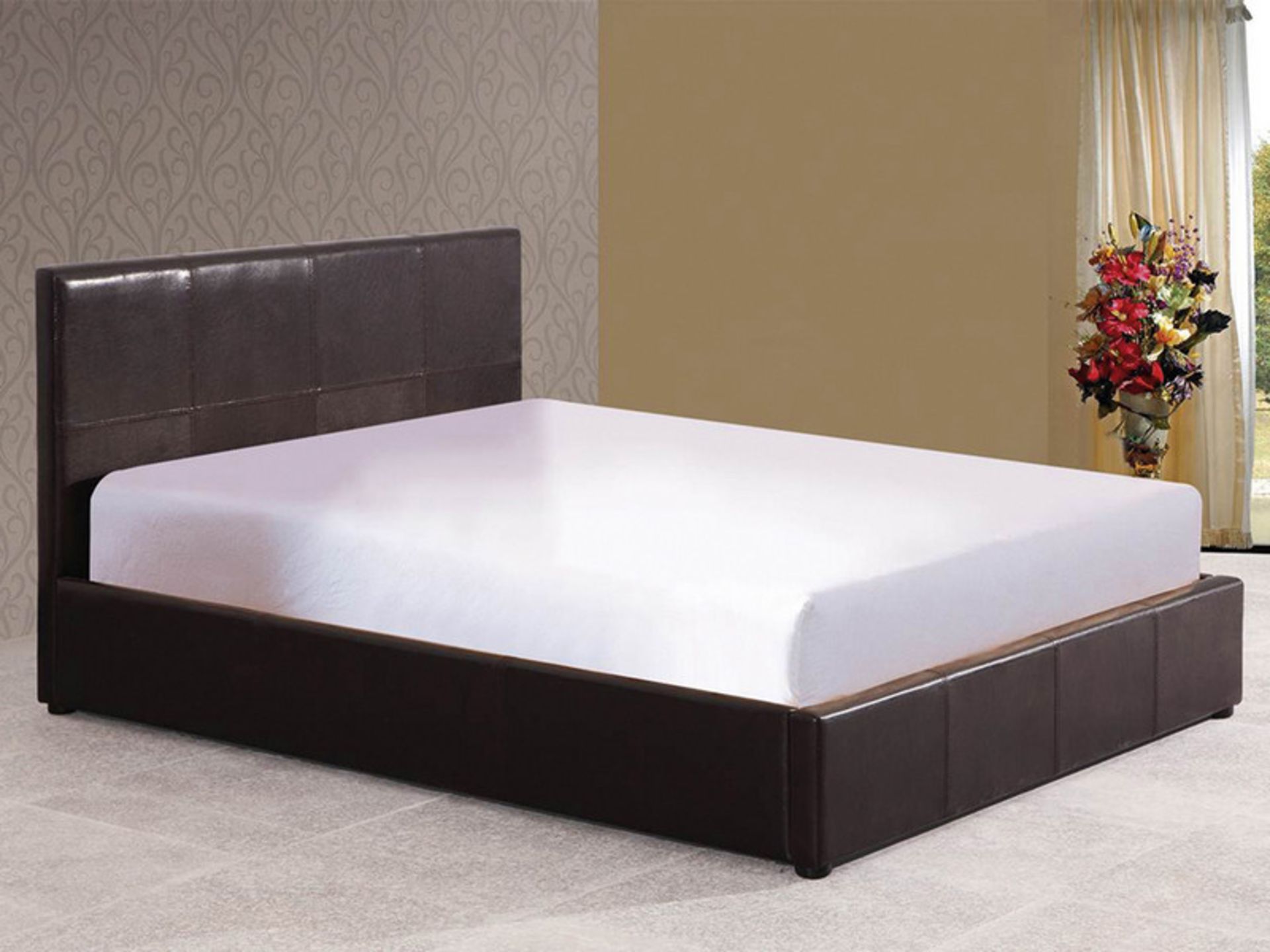 MICHIGAN 4'6" DOUUBLE OTTOMAN BED BROWN