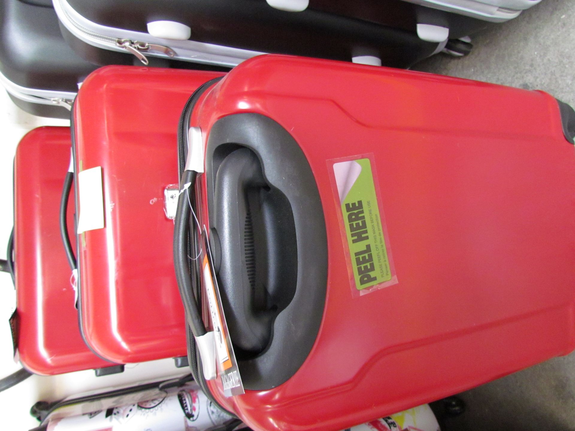 SET OF 3 POTIRON PARIS SUITCASES IN RED