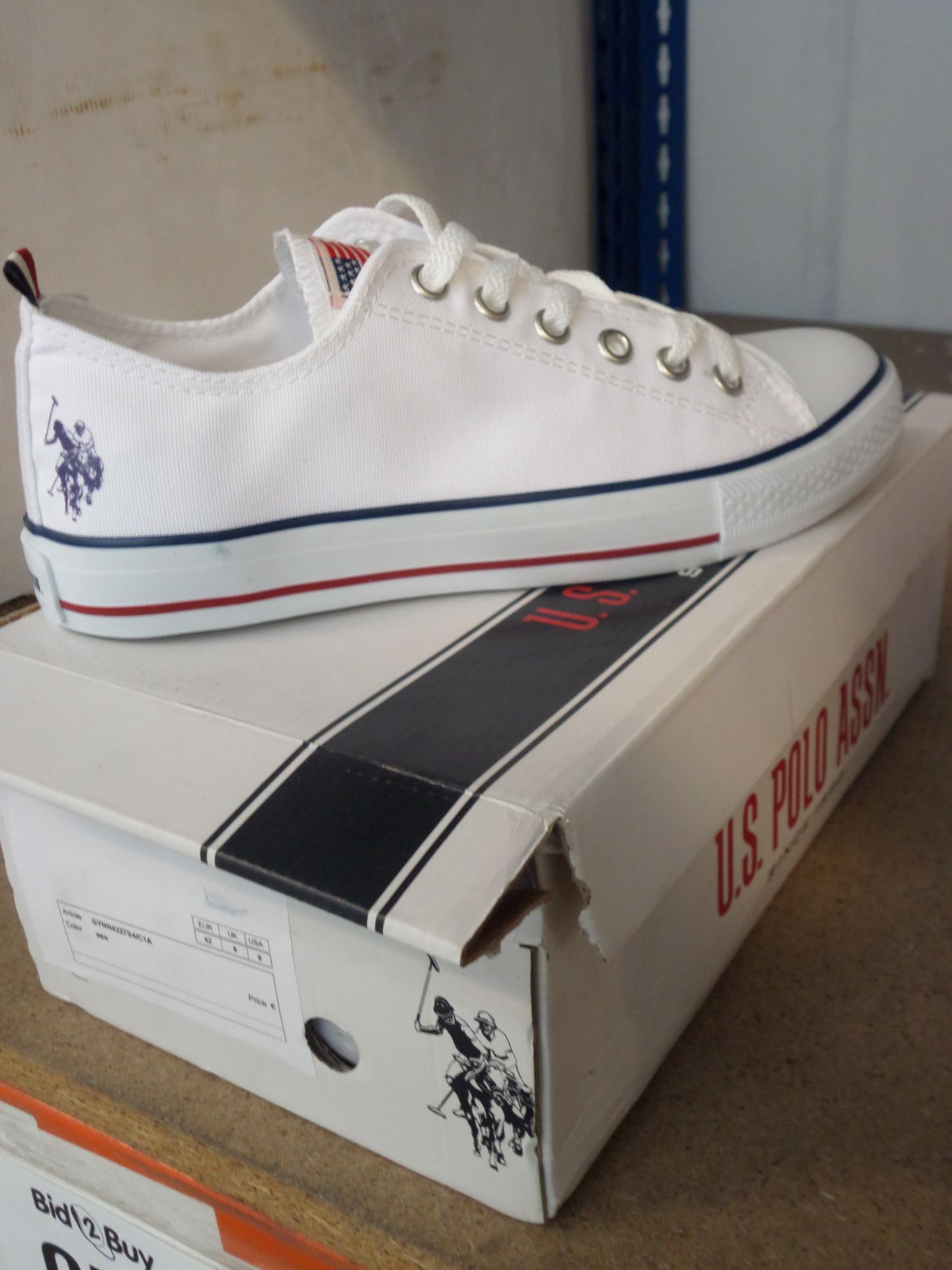 U.S POLO ASSN, SINCE 1890 MENS CANVAS SHOES WHITE - UK 8 - NEW